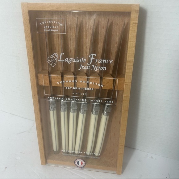 Laguiole Other - NEW Laguiole France Jean Nero Steak Knife Set 6 Resin Handle  Color 9” Chef